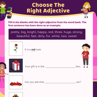 Choose The Correct Adjectives From The Word Bank